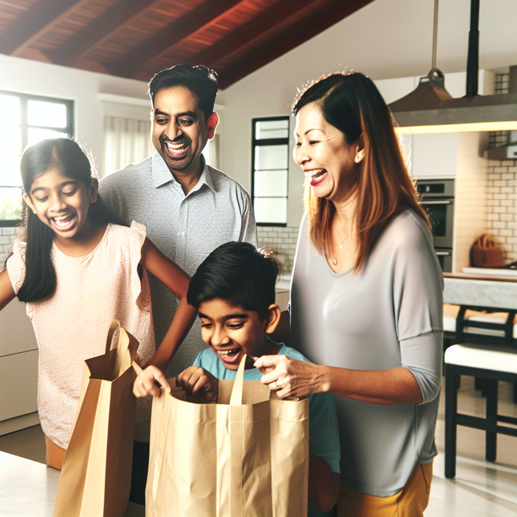 Team unpacking groceries
